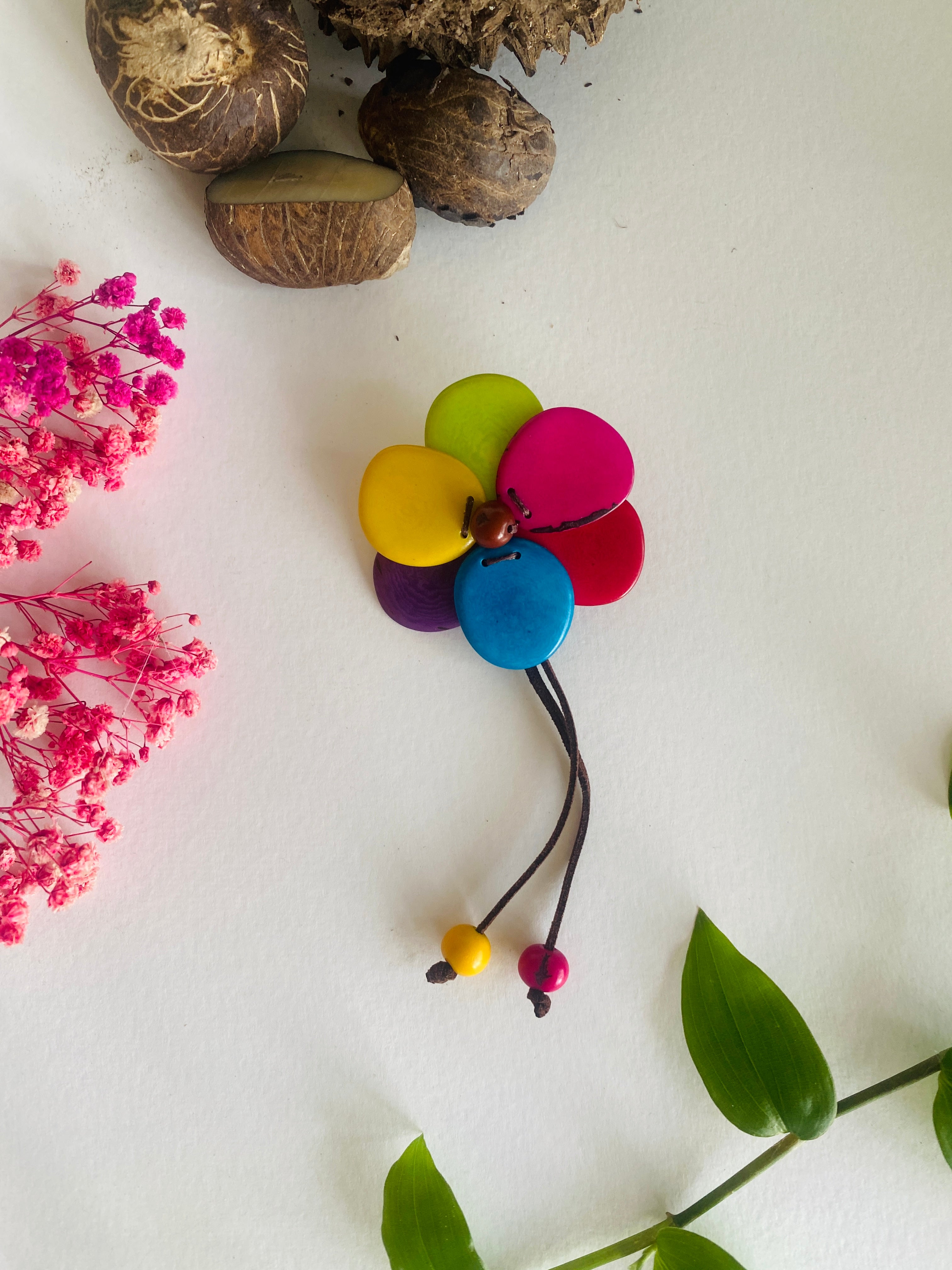 Multicolour Flower Brooch